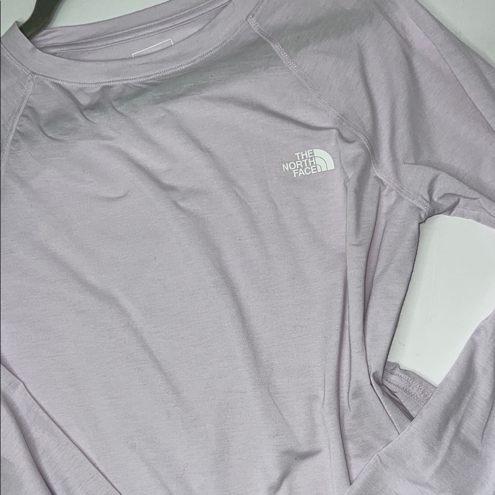 The North Face Pale Lavender Long Sleeve Logo Tee - Picture 3 of 6